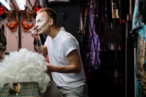 Drag Queen Applying Makeup