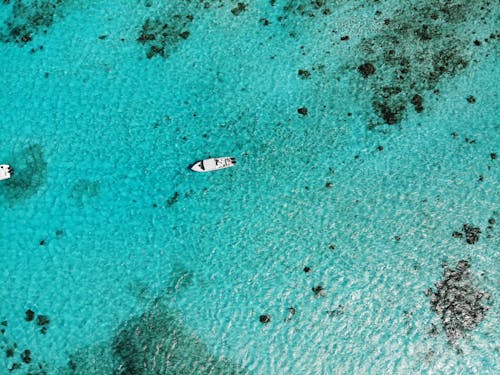 White Boat on Blue Sea