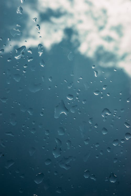 Close-Up Shot of Water Droplets on a Glass