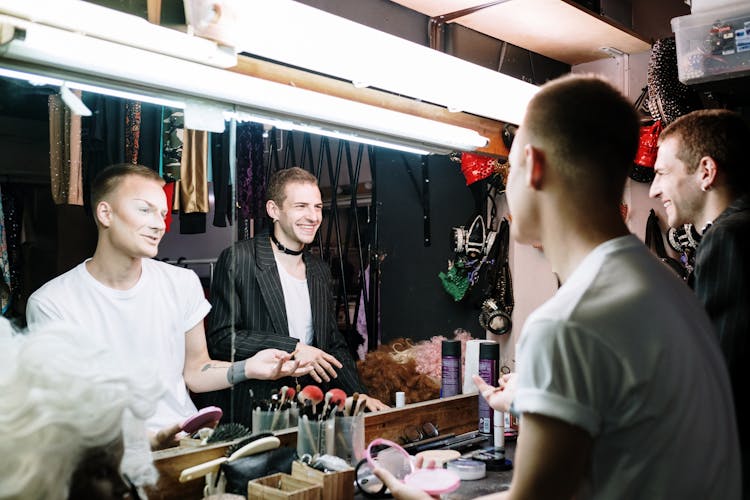 Drag Queens Chatting In Dressing Room