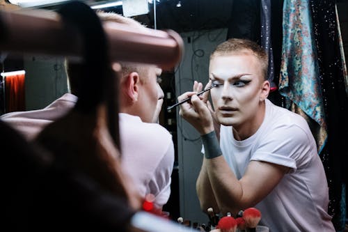 Drag Queen Applying Makeup