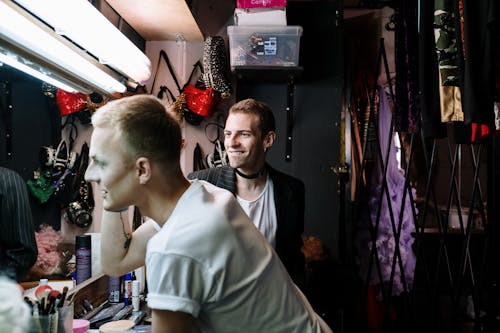 Free Drag Queen Getting Ready In a Dressing Room Stock Photo