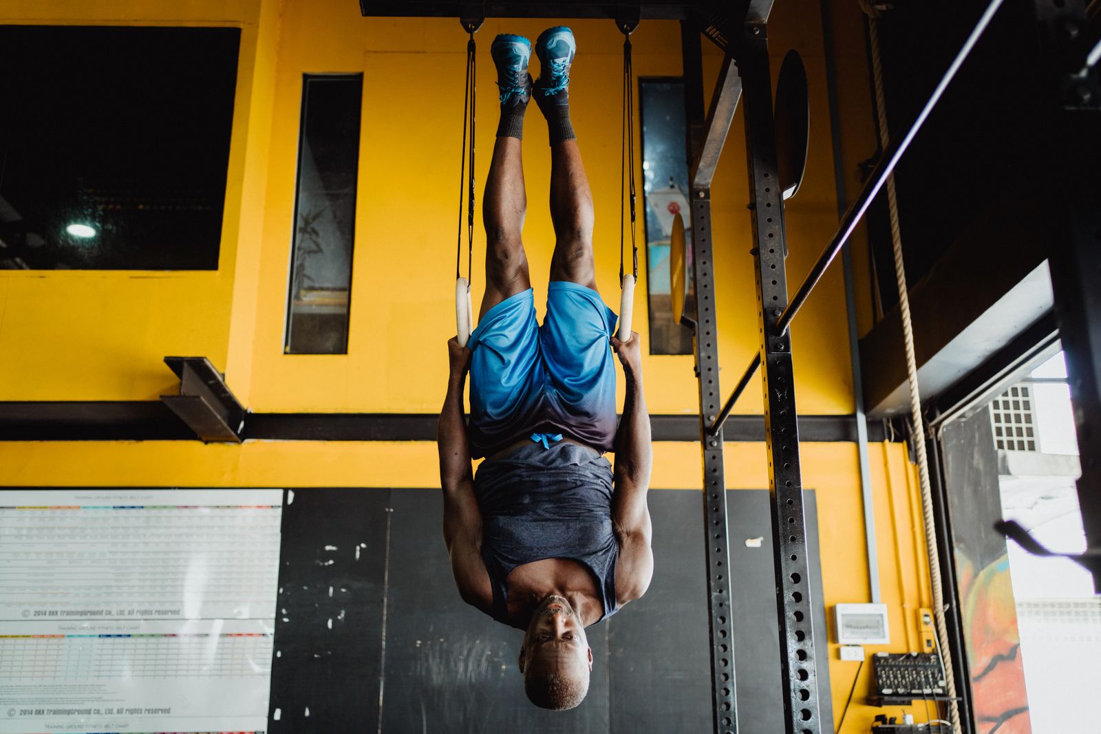 Athlete performing varied training movements as part of a cross-training routine