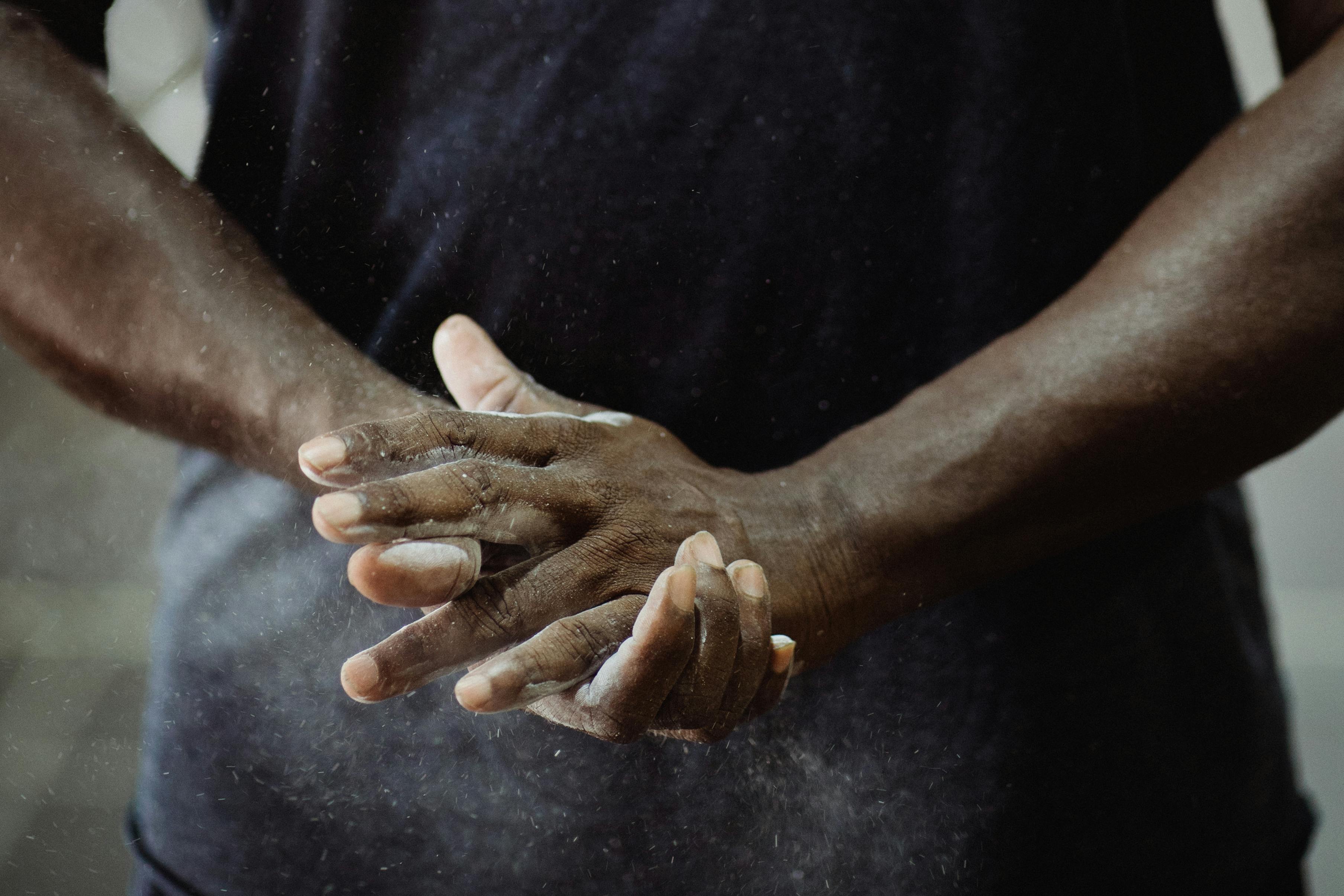 Cream-based emollient being applied
