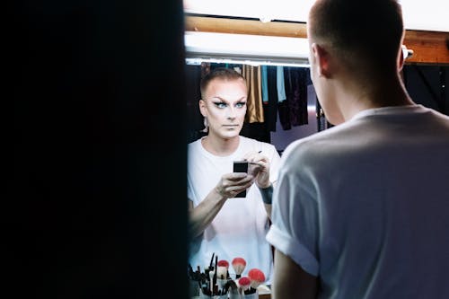 Drag Queen Getting Ready In a Dressing Room