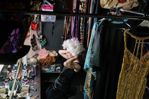 Drag Queen Getting Ready In a Dressing Room