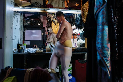 Drag Queen Getting Ready In a Dressing Room