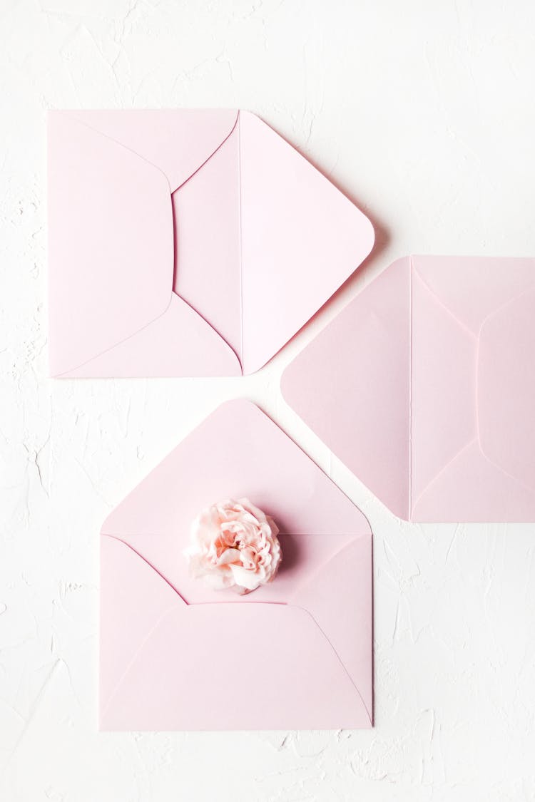 Delicate Flower On Pink Envelope