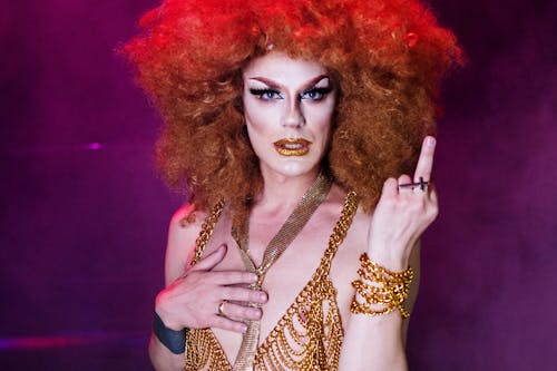 Drag Queen Making a Hand Gesture