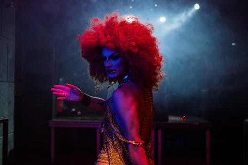 Drag Queen With an Afro Wig