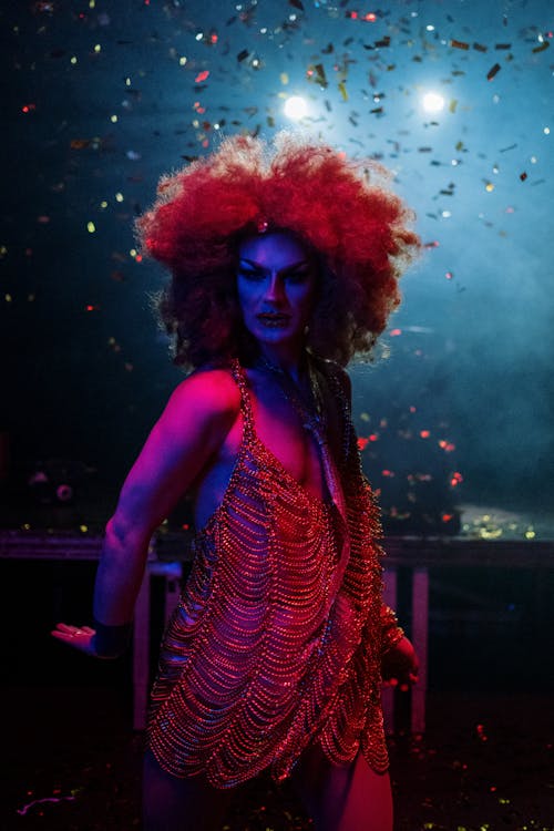 Drag Queen With an Afro Wig