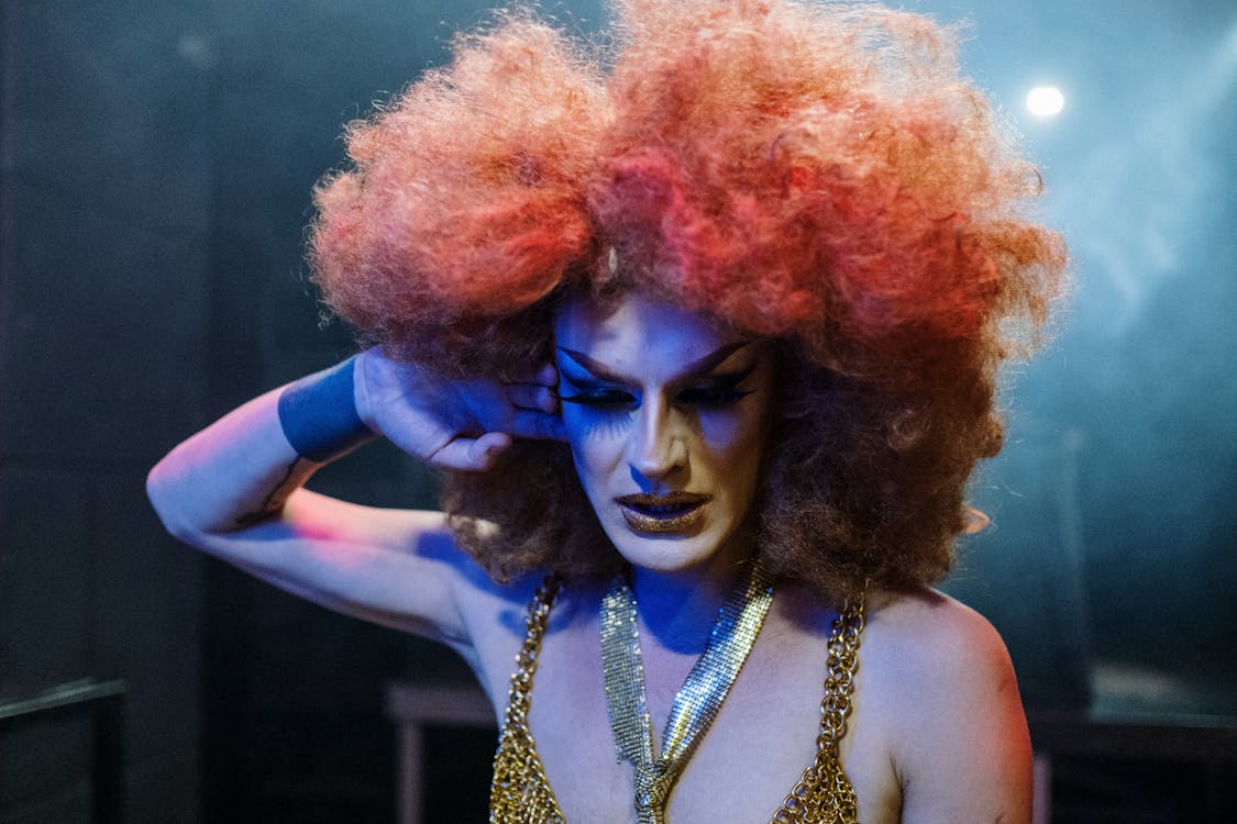 Drag Queen With an Afro Wig