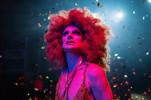 Drag Queen With an Afro Wig