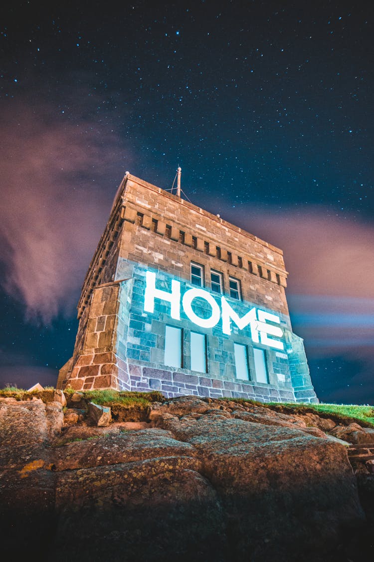 Old Building Under Night Sky