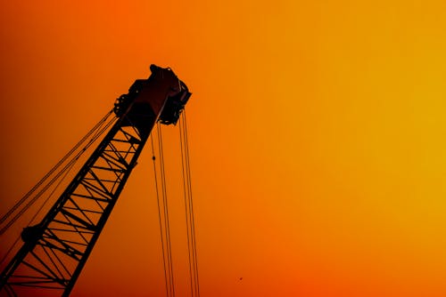 Free Silhouette of Crane Under Orange Sky Stock Photo