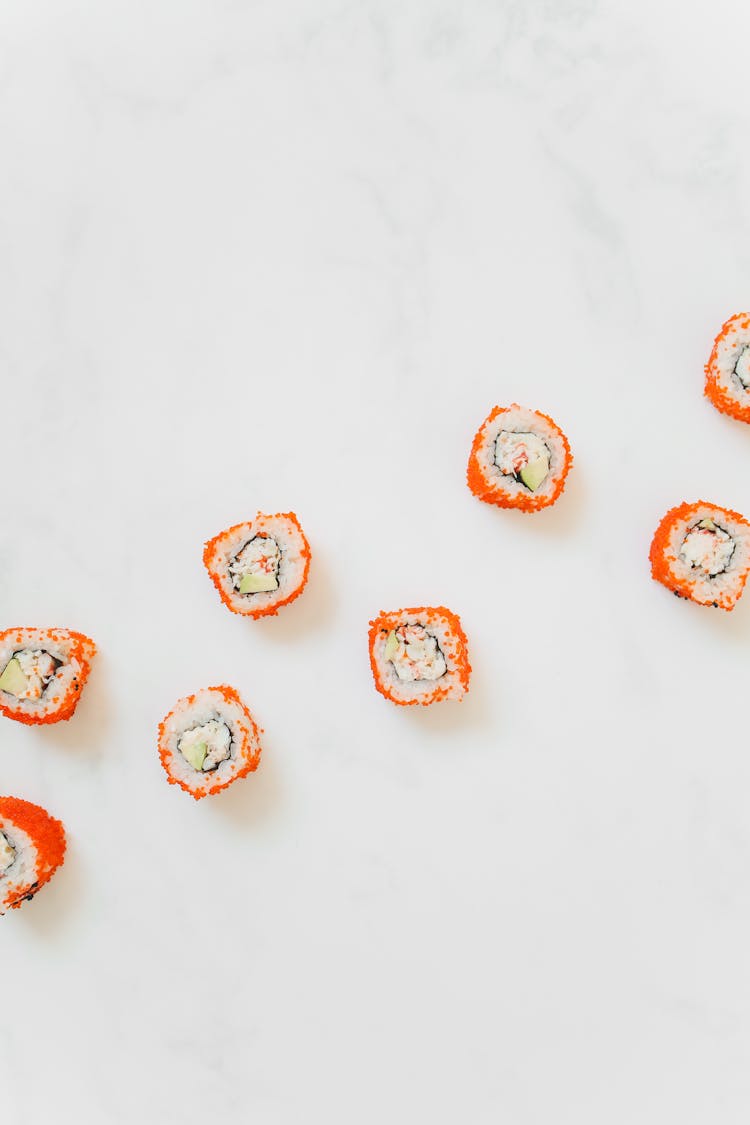 Sushi On White Background