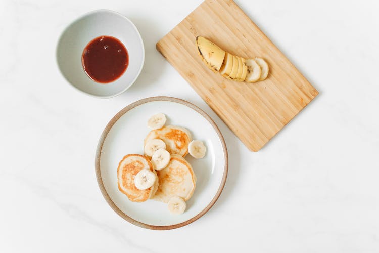 Pancakes And Banana Slices