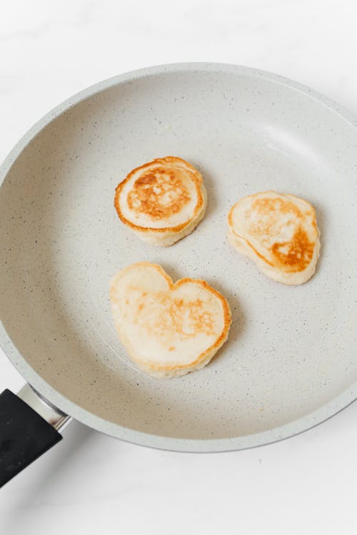 Free Pancakes on Frying Pan Stock Photo