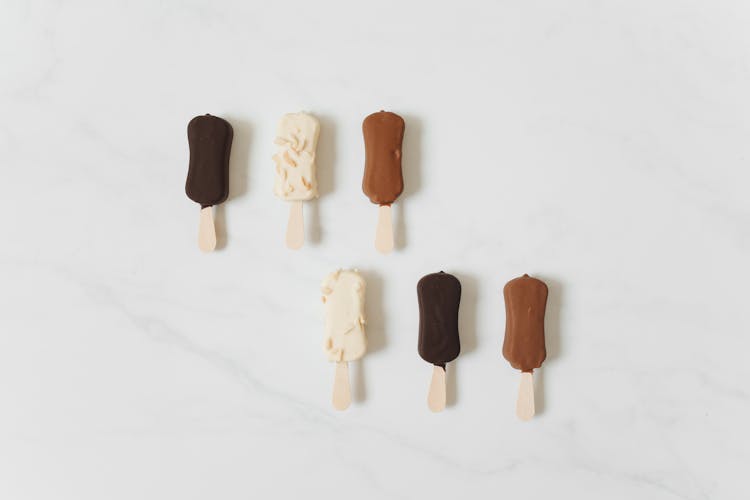 Chocolate Glazed Ice Creams On Sticks 