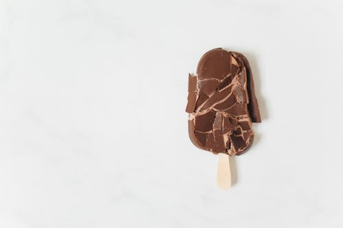 Free Crushed Ice Cream in Chocolate Glaze  Stock Photo