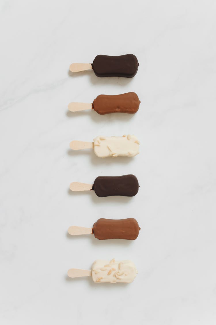 Line Of Ice Creams On Sticks