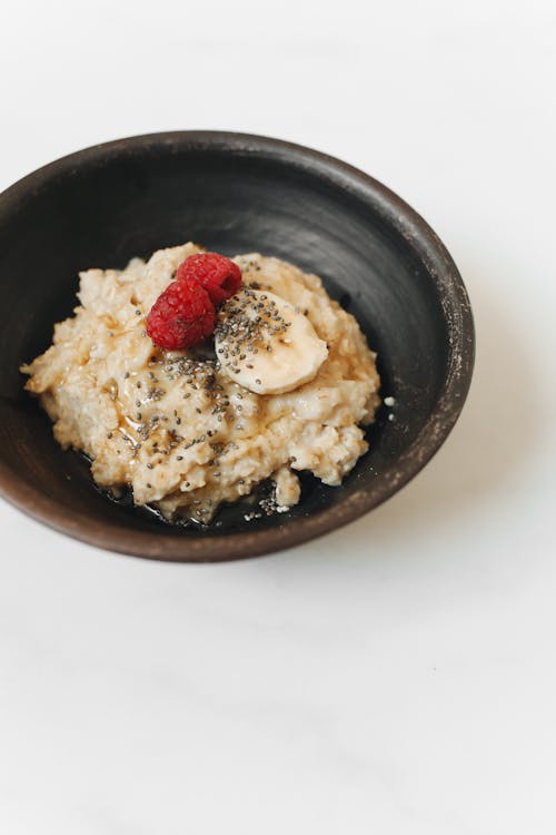 A Bowl of Oatmeal with Fresh Fruits