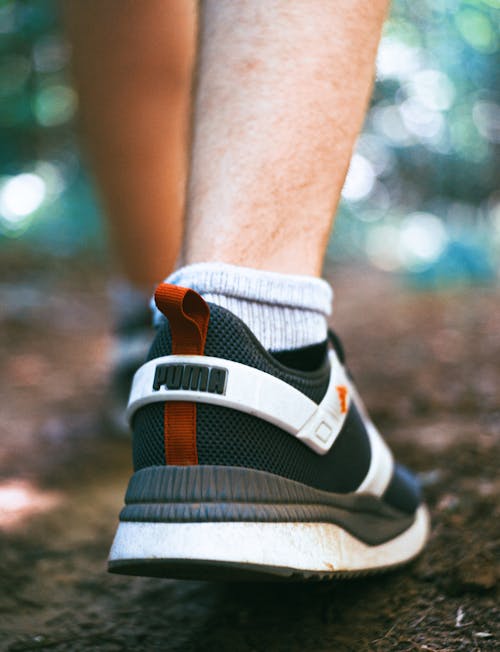 Close-up View of Shoe on Foot