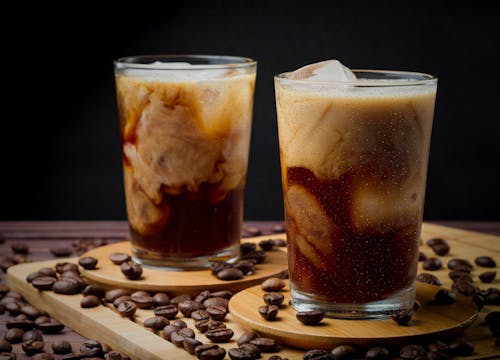 Clear Drinking Glasses With Iced Coffee