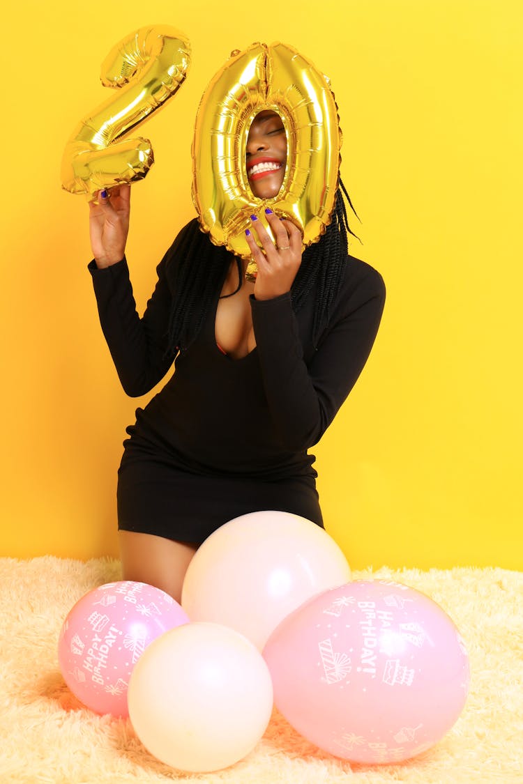 Woman With Birthday Balloons