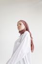 Woman in White Hijab Standing