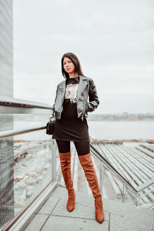 Woman in Leather Jacket