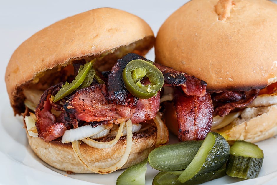 Onion Rings Roasted Meat Burger