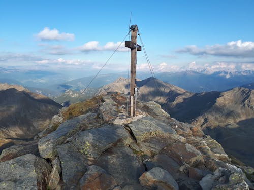 Free stock photo of alps, cross, mountains