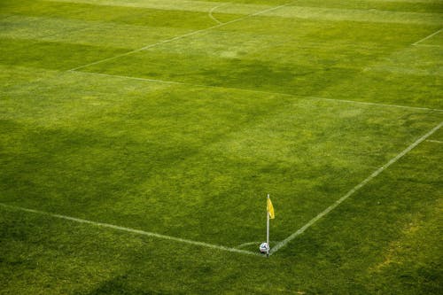 White and Black Soccer Ball on Side of Green Grass Field during Daytime