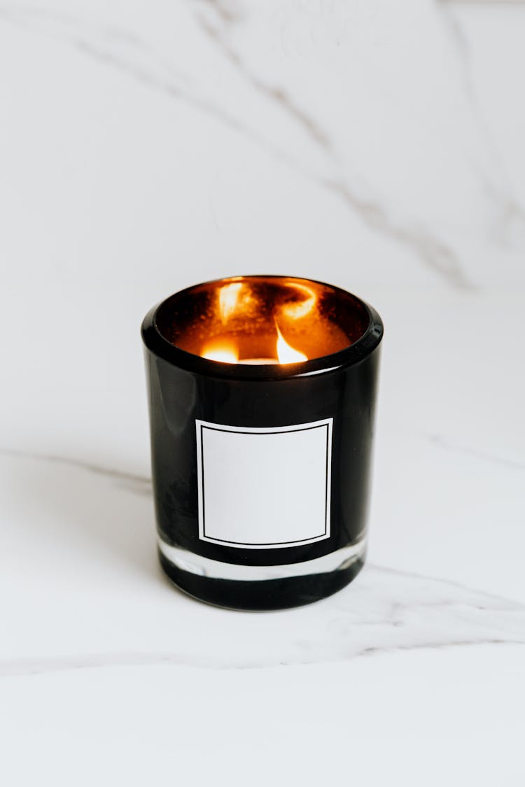 Black And White Candle Jar