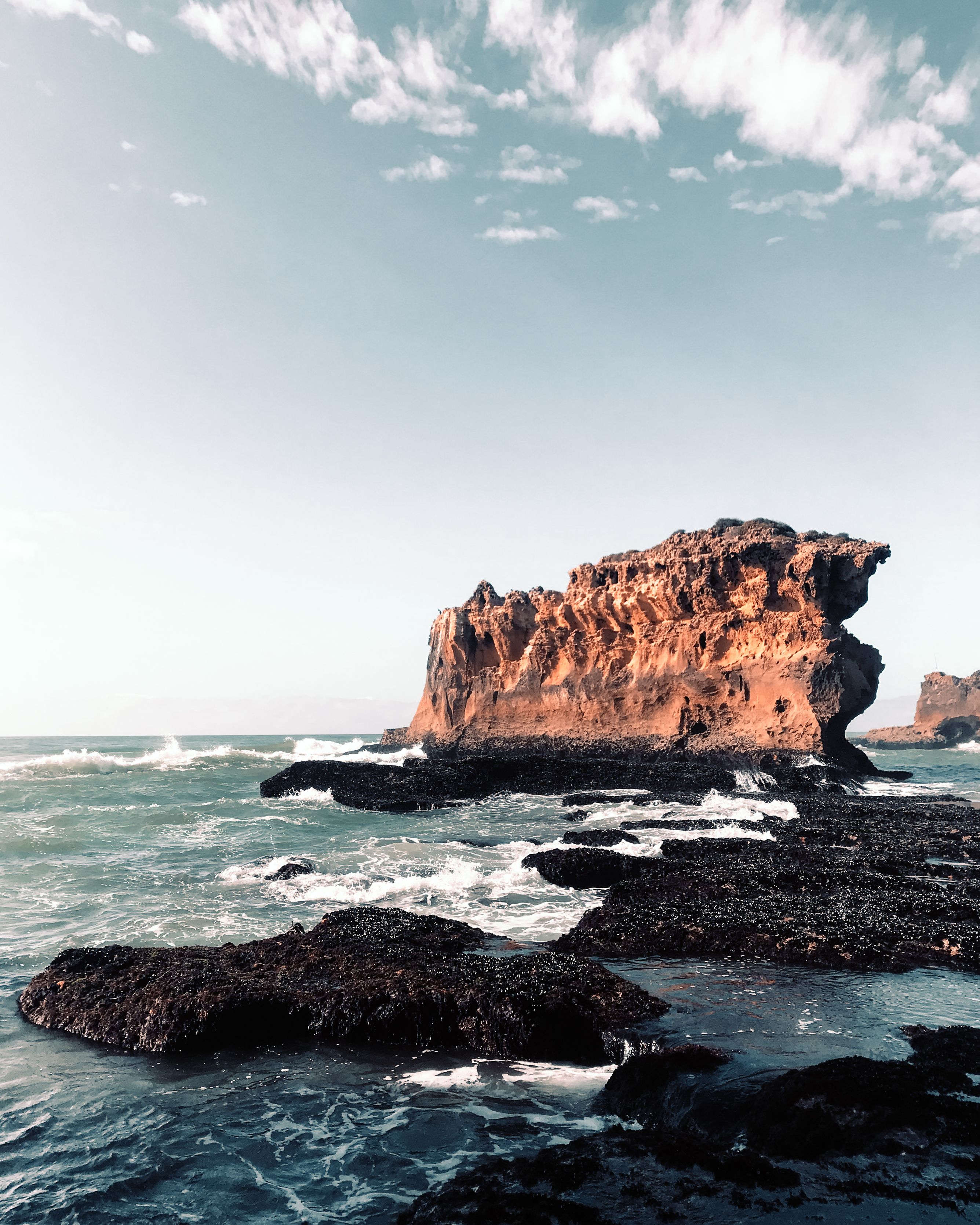 Brown Rock Formation on Sea · Free Stock Photo