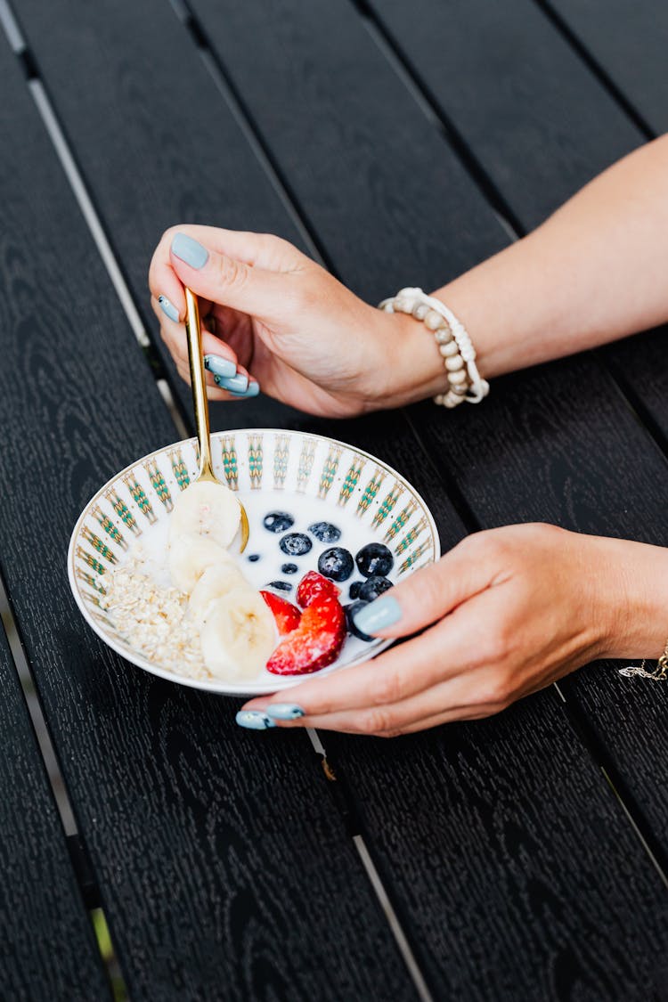 Porridge In A Bowl With Fresh Fruits