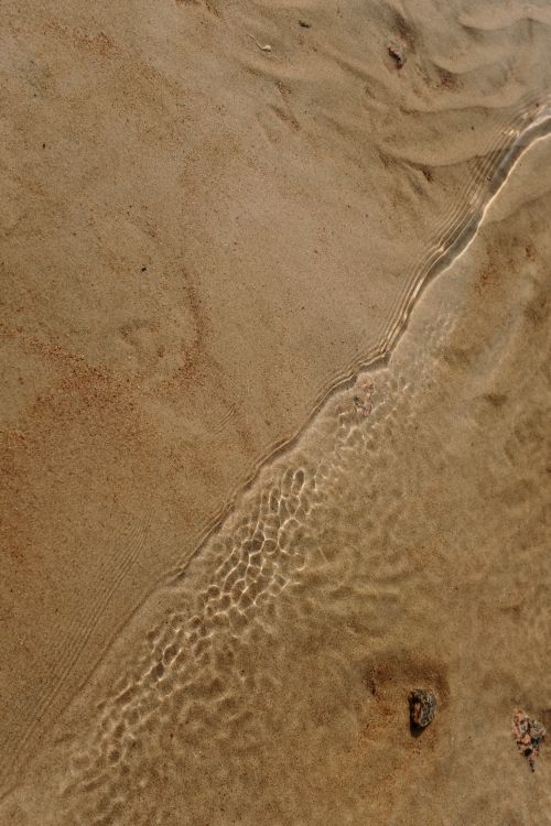 Free Tranquil image of shallow water creating subtle patterns on sandy beach. Stock Photo