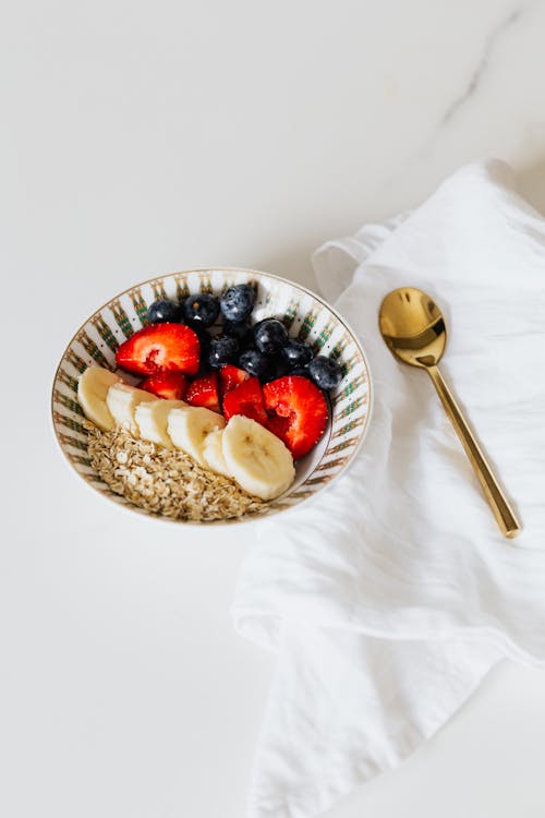 Free A Bowl With Oats and Fruits  Stock Photo