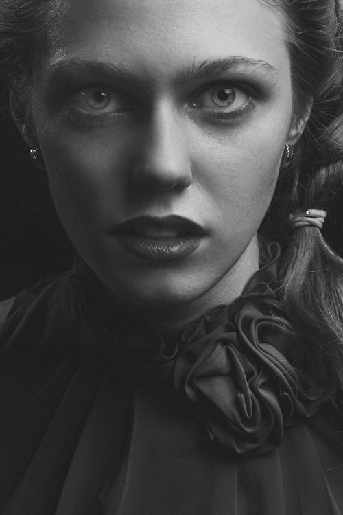 Grayscale Photo of Beautiful Woman 