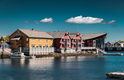 Houses Beside the Lake Under the Blue Sky