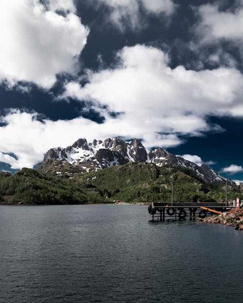 Rocky Mountain on Island in Lofoten, Norway