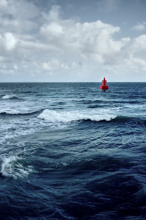 A Red Buoy in the Sea