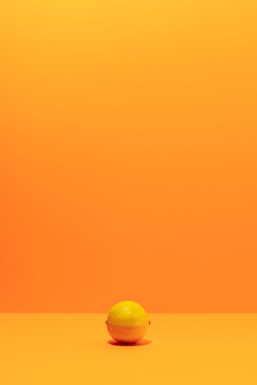 A Lemon on Orange Background 