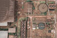 Shabby industrial area with rusty infrastructure