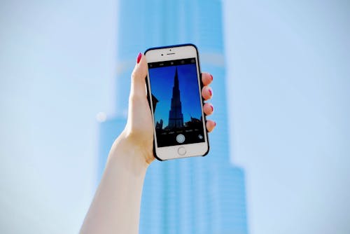 Ilmainen kuvapankkikuva tunnisteilla älypuhelin, burj khalifa, Dubai