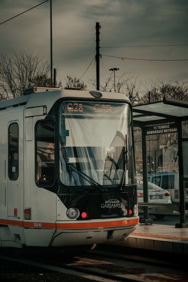 Tram On Stop