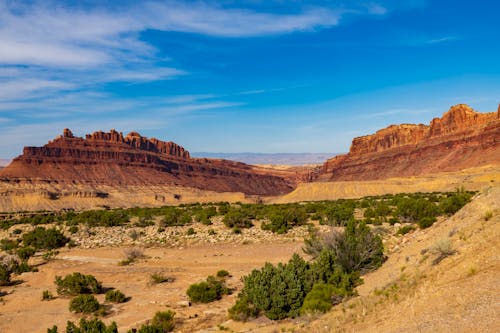 Brown Rock Formations Under Blue Sky