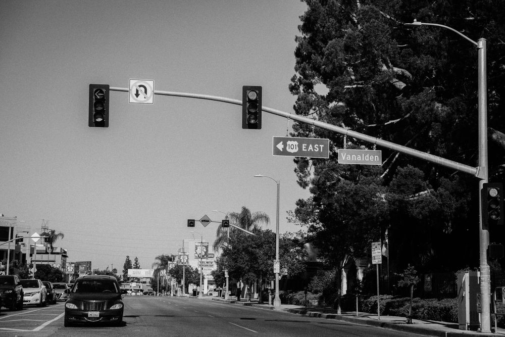 Los Angeles street traffic in the San Fernando Valley