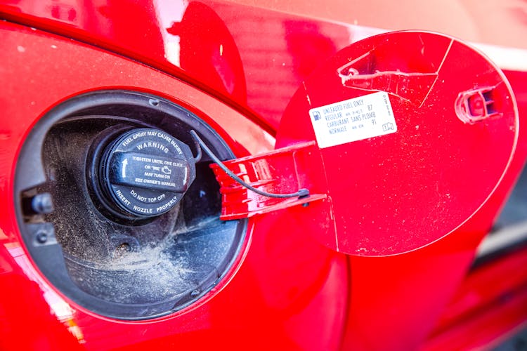 Fuel Tank Of A Red Car